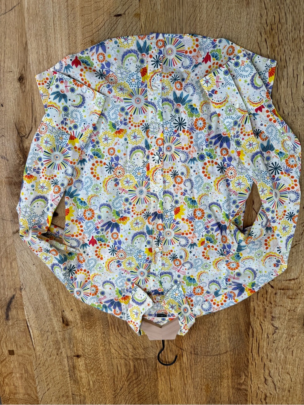 J. Crew White Button-Down Shirt with Multicolor Floral & Paisley Print - Picture 8 of 8